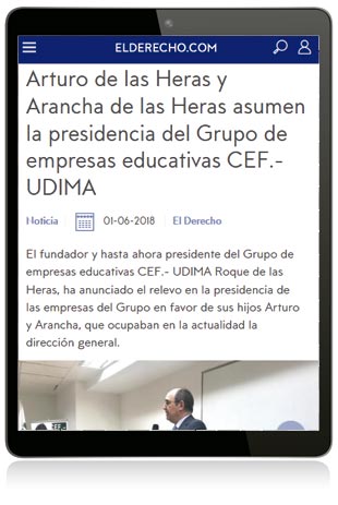 Arturo de las Heras y Arancha de las Heras asumen la presidencia del Grupo de empresas educativas CEF.- UDIMA